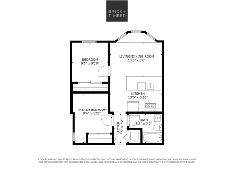 A black and white image of a floor plan for a brick and timber building.